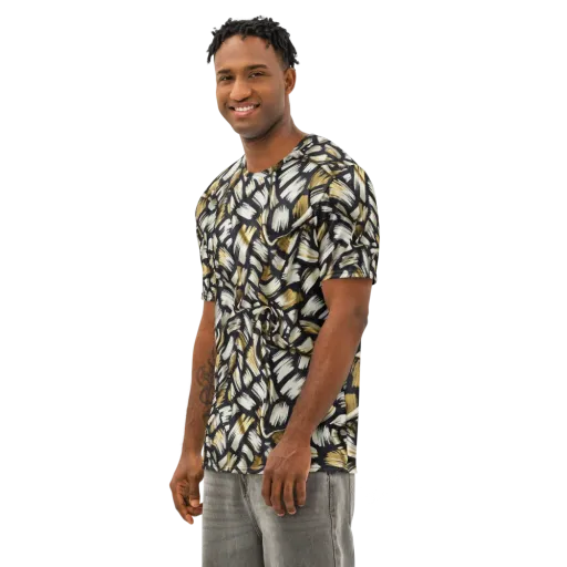 Gilded Gesture on a Men's Cotton Crew Neck T-Shirt