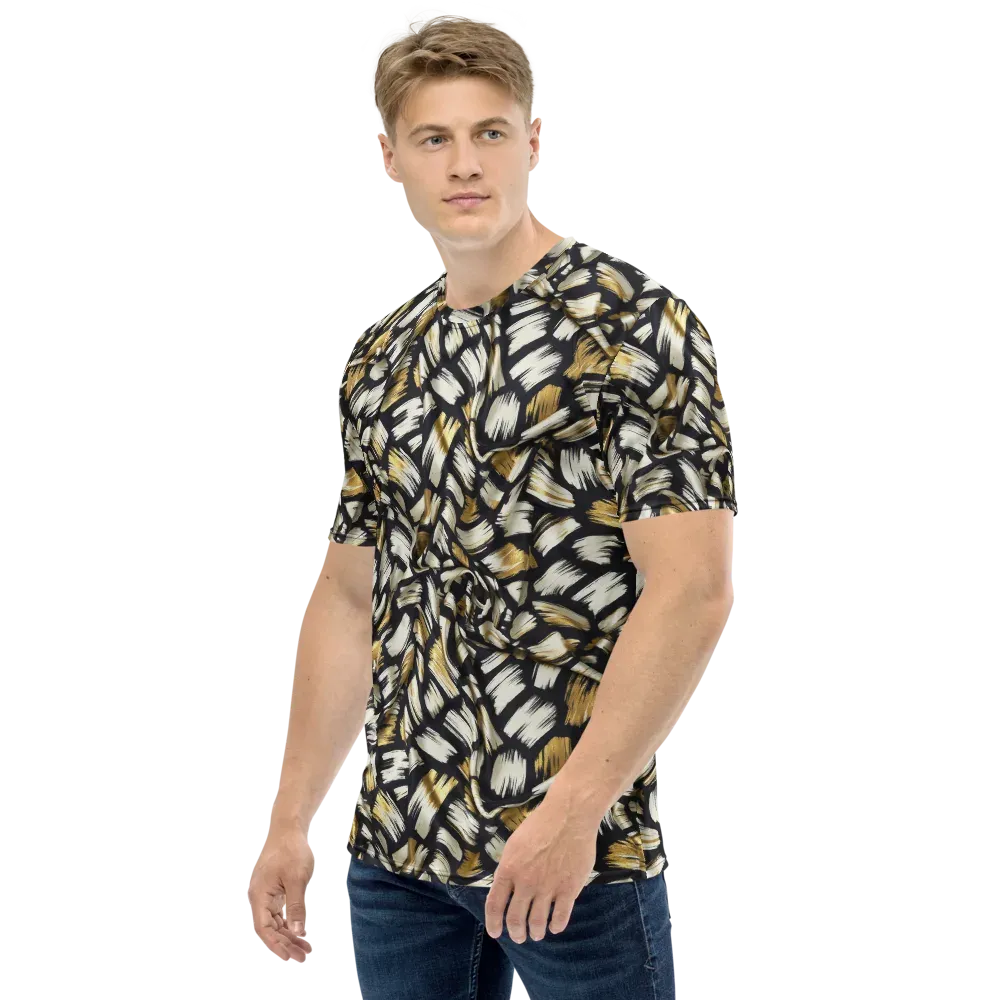 Gilded Gesture on Men's Crew Neck T-Shirt — Left
