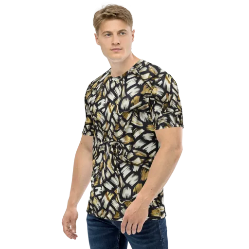 Gilded Gesture on a Men's Crew Neck T-Shirt