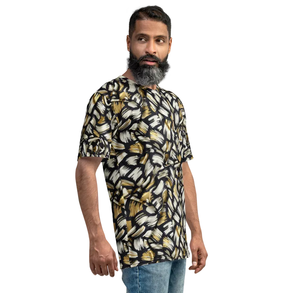 Gilded Gesture on Men's Crew Neck T-Shirt — Right
