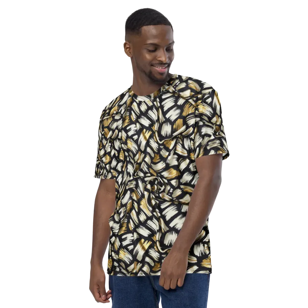 Gilded Gesture on Men's Crew Neck T-Shirt — Left