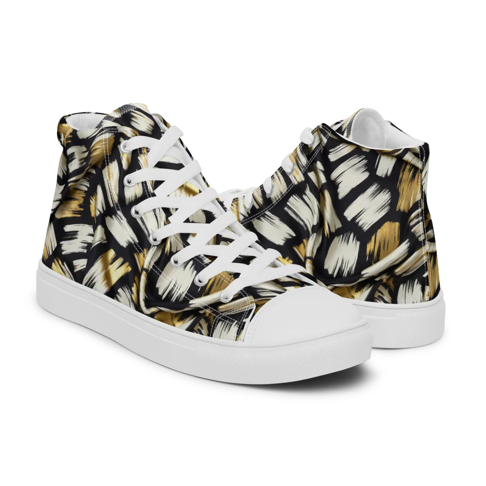 Gilded Gesture on Men's High Top Canvas Shoes — Right