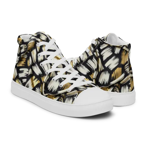 Gilded Gesture on a Men's High Top Canvas Shoes