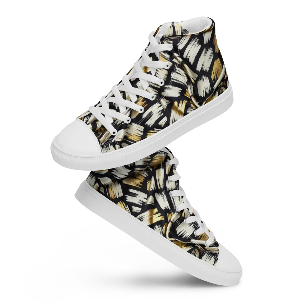 Gilded Gesture on Men's High Top Canvas Shoes — Front