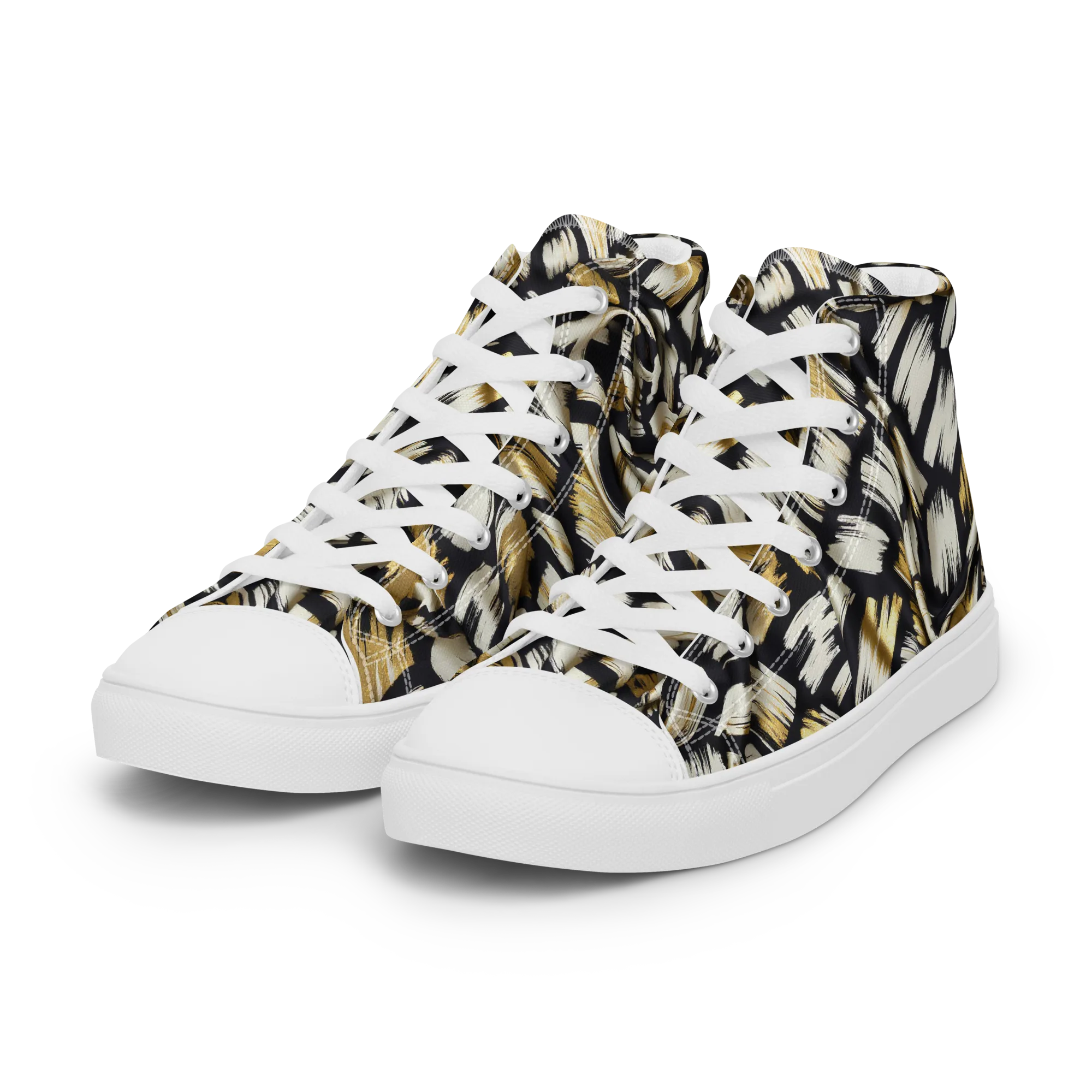 Gilded Gesture on Women's High Top Canvas Shoes — Left Front