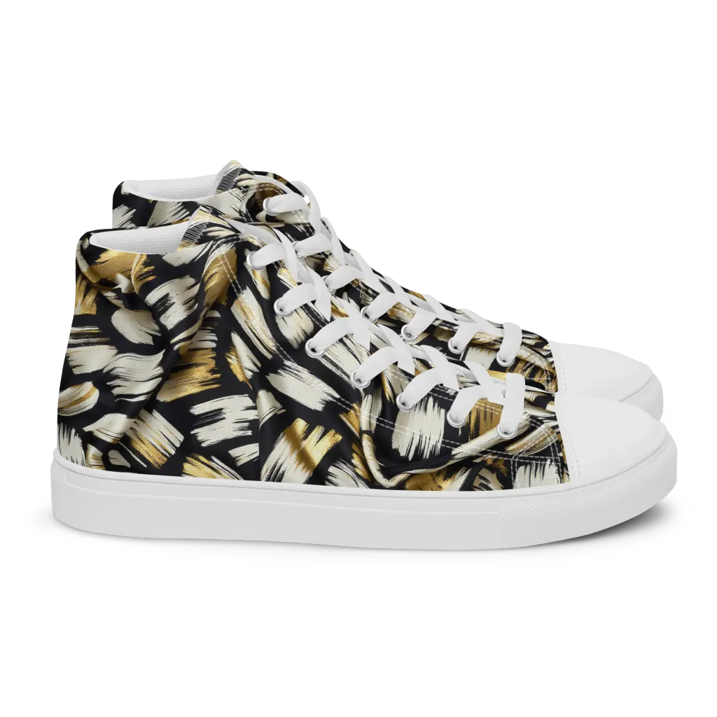 Gilded Gesture on Women's High Top Canvas Shoes — Right