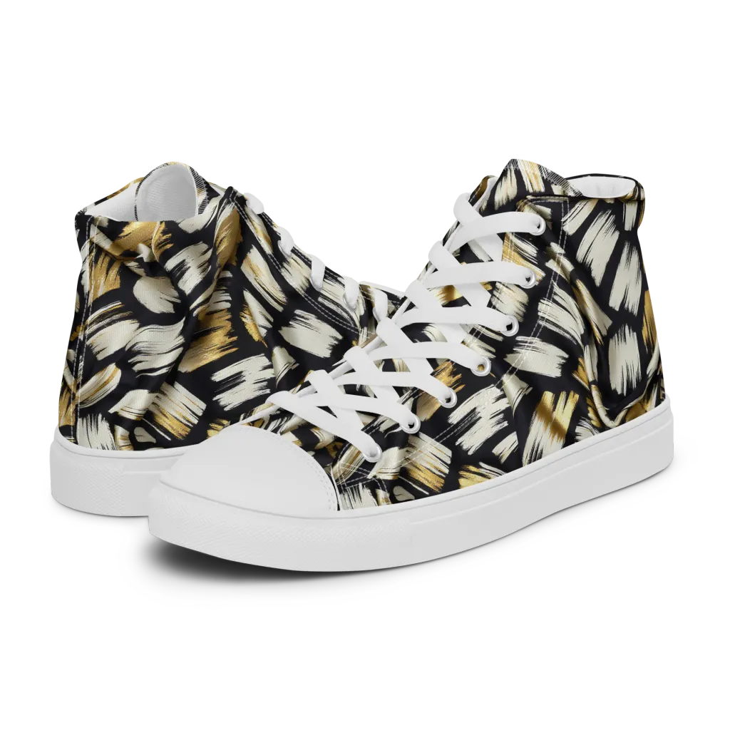 Gilded Gesture on Women's High Top Canvas Shoes — Left