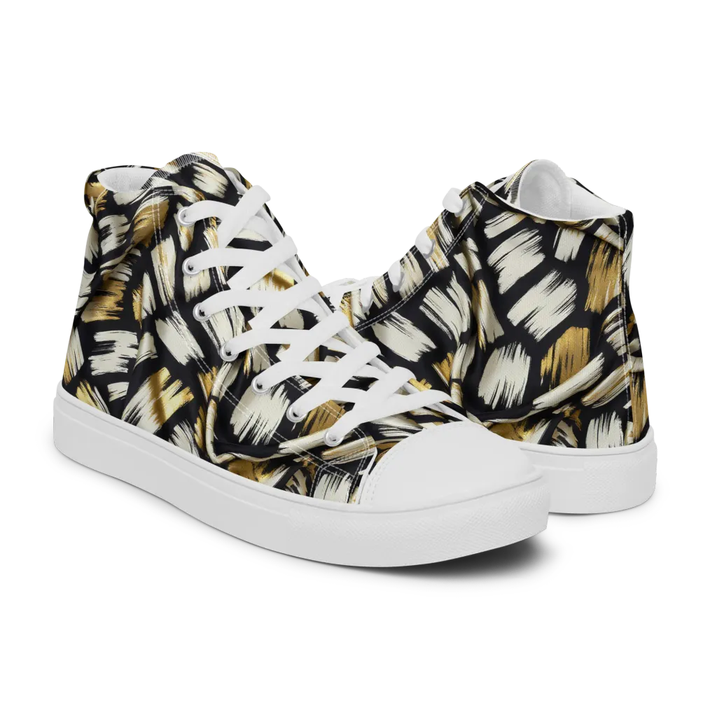 Gilded Gesture on Women's High Top Canvas Shoes — Right