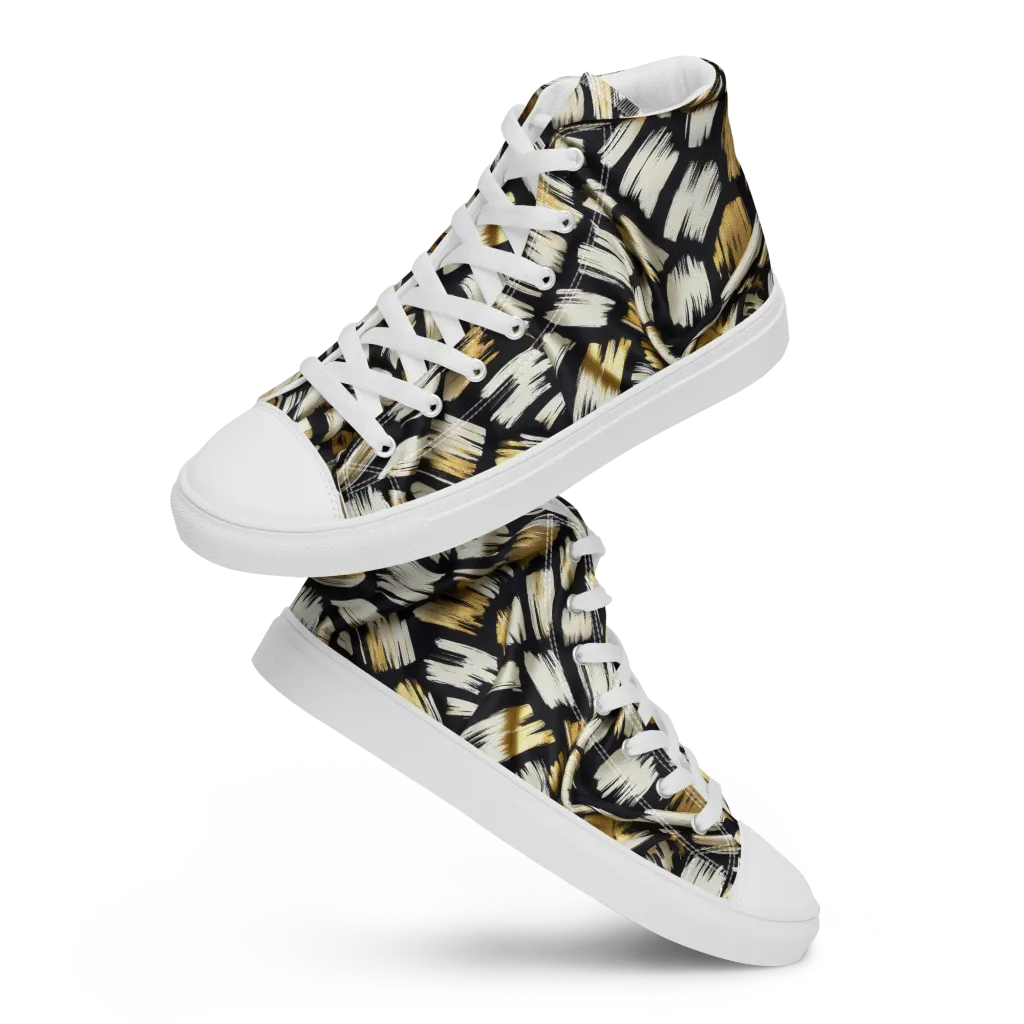 Gilded Gesture on Women's High Top Canvas Shoes — Front