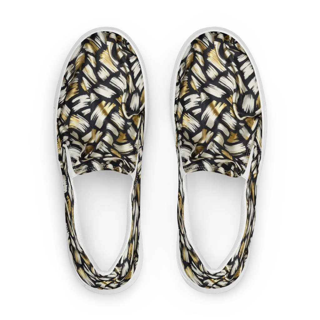 Gilded Gesture on Men's Slip-On Canvas Shoes — Front