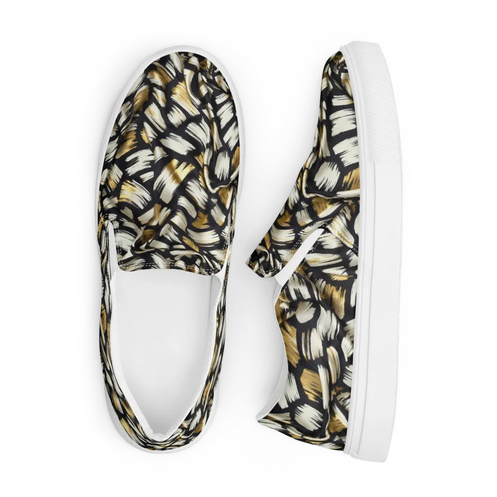 Gilded Gesture on Men's Slip-On Canvas Shoes — Front