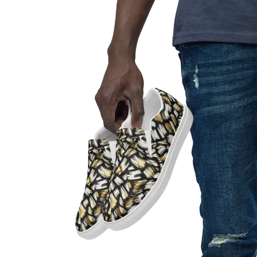 Gilded Gesture on a Men's Slip-On Canvas Shoes