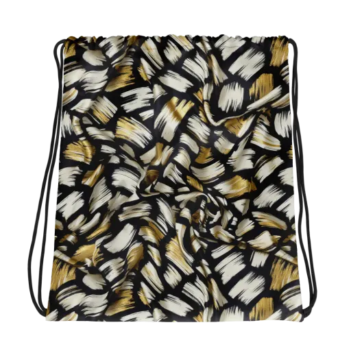 Gilded Gesture on a Drawstring Bag