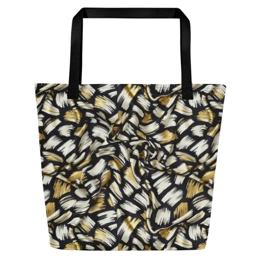 Gilded Gesture on a Large Tote Bag W/ Pocket