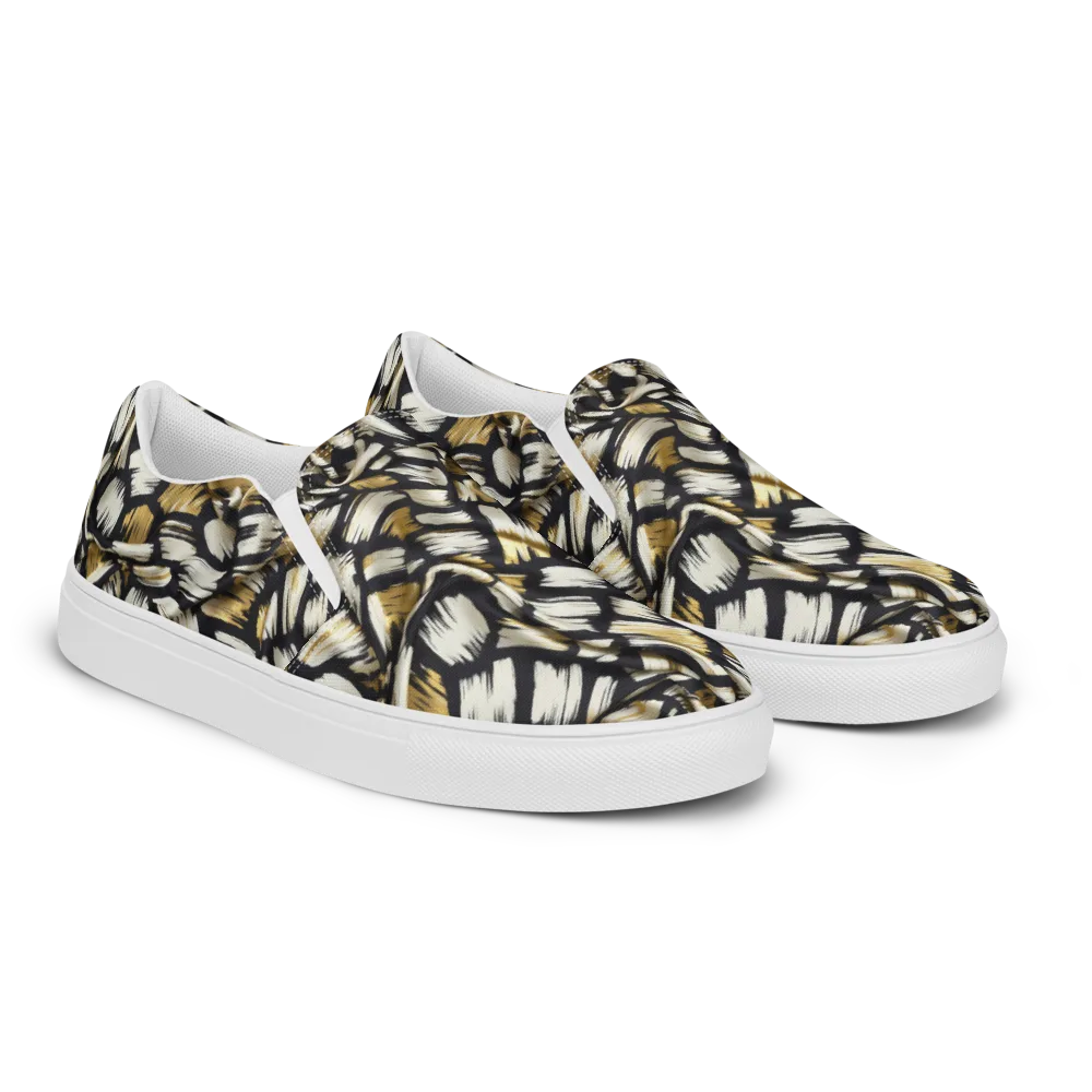Gilded Gesture on Women's Slip-On Canvas Shoes — Right Front