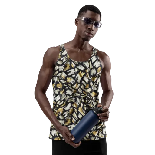 Gilded Gesture on a Men's Tank Top