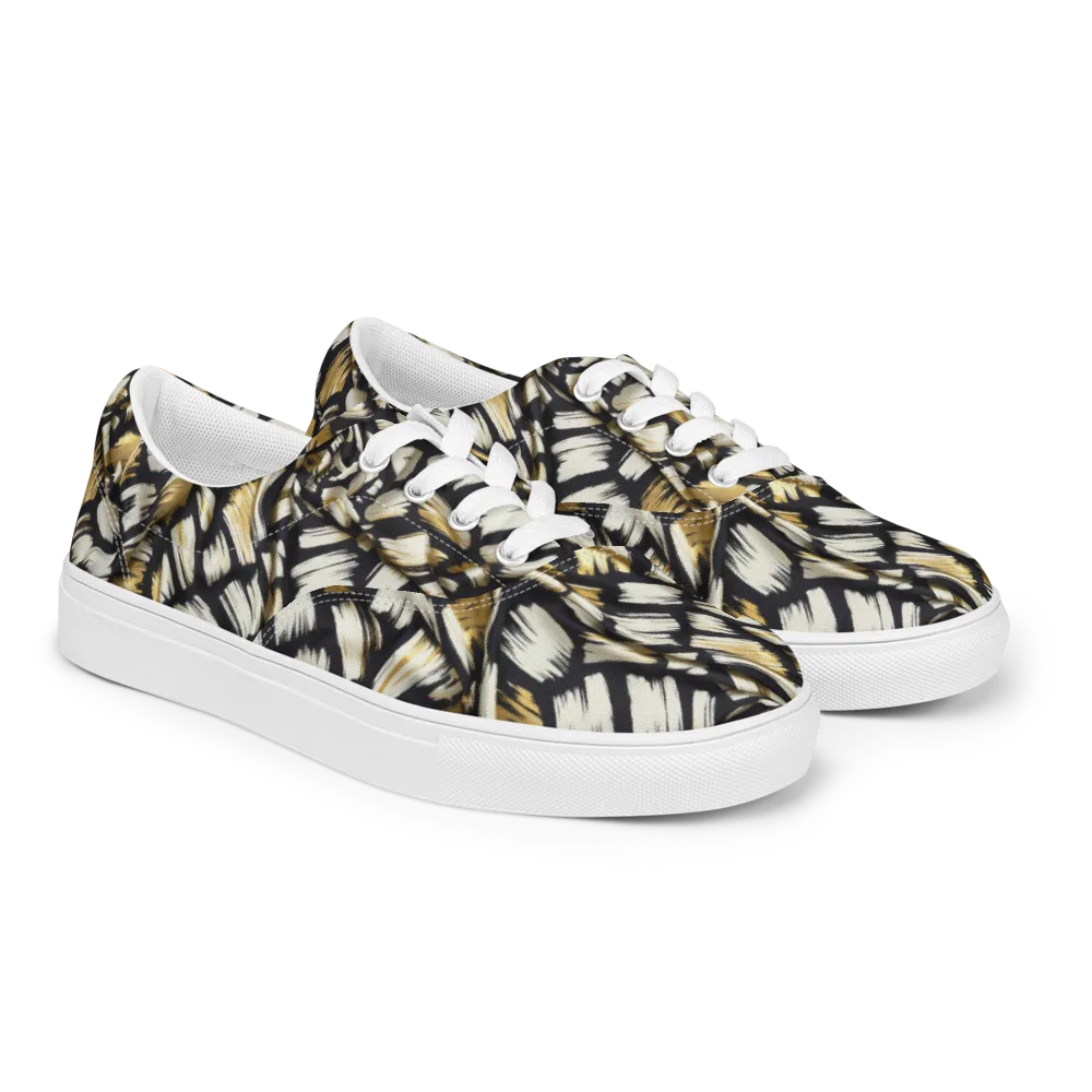 Gilded Gesture on Men's Lace-Up Canvas Shoes — Right Front