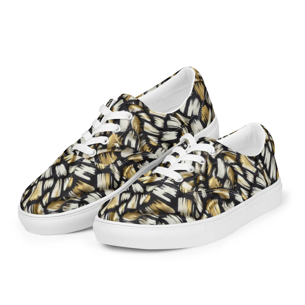 Gilded Gesture on Men's Lace-Up Canvas Shoes — Left Front