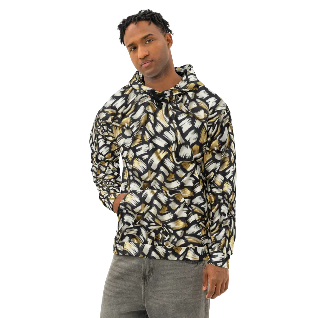 Gilded Gesture on Cotton Hoodie — Left Front
