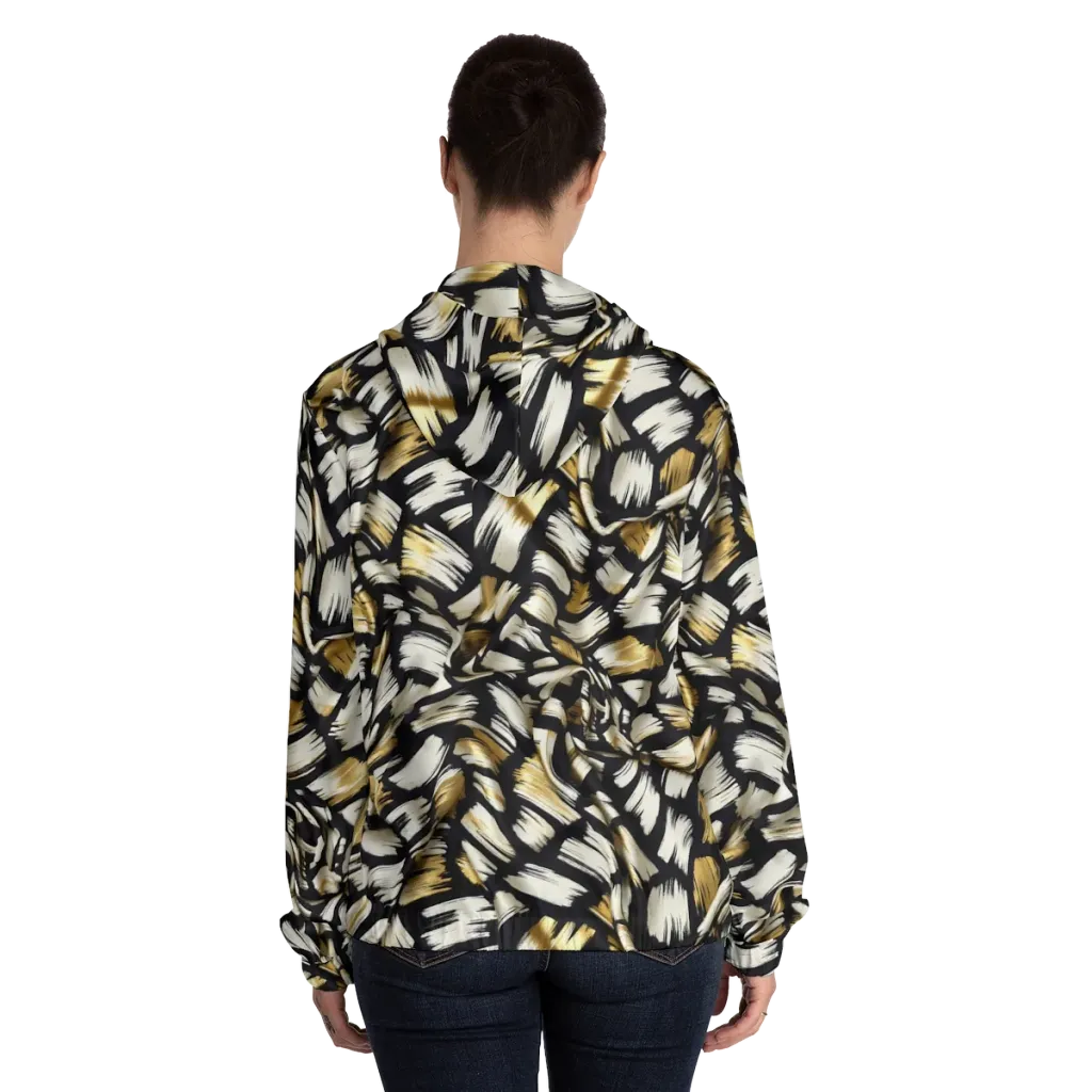Gilded Gesture on Women's Full-Zip Hoodie — Back On Person