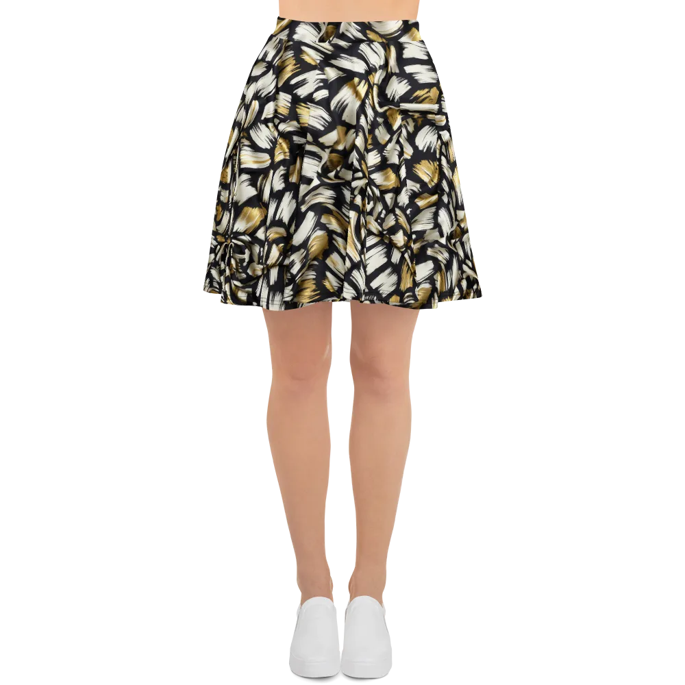 Gilded Gesture on Skater Skirt — Front