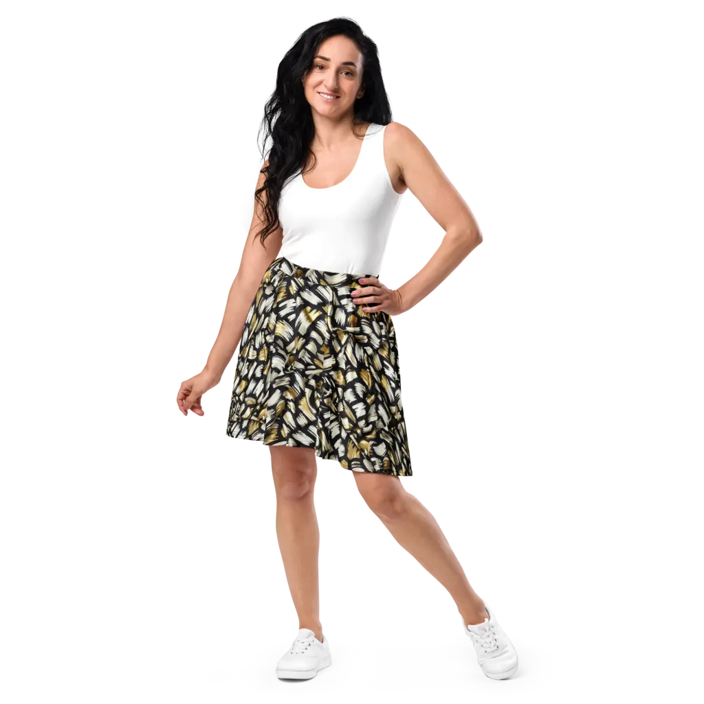 Gilded Gesture on Skater Skirt — Front