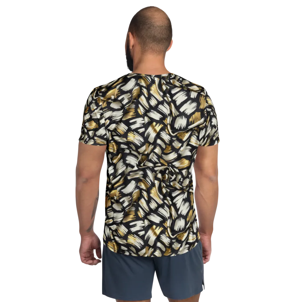 Gilded Gesture on Men's Athletic T-Shirt — Back