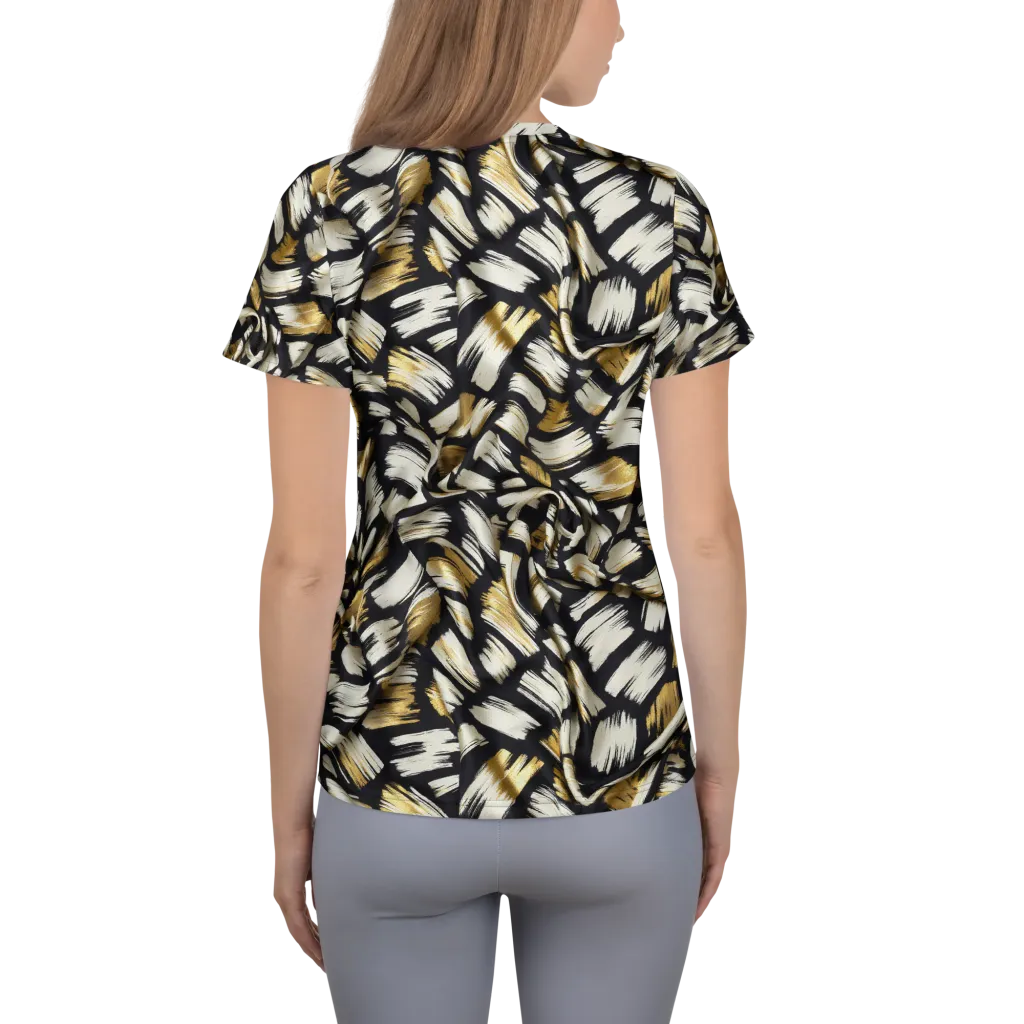 Gilded Gesture on Women's Athletic T-Shirt — Back