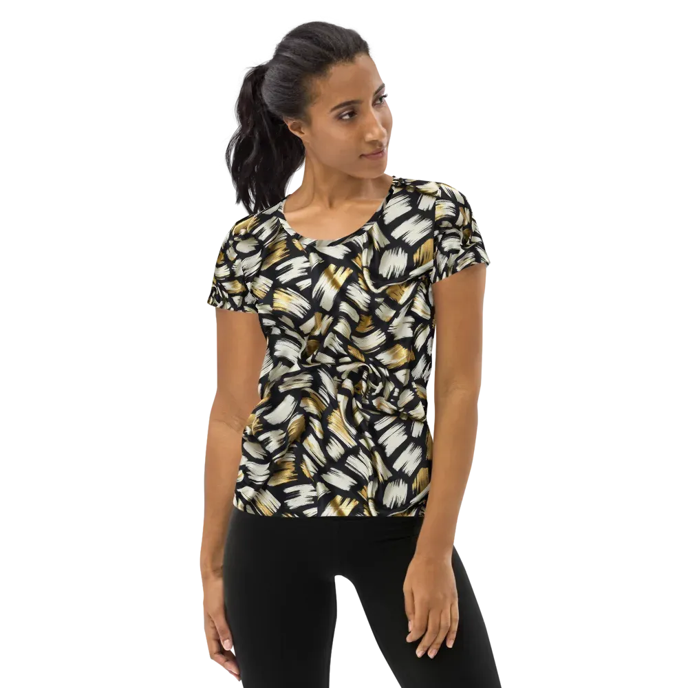 Gilded Gesture on Women's Athletic T-Shirt — Front