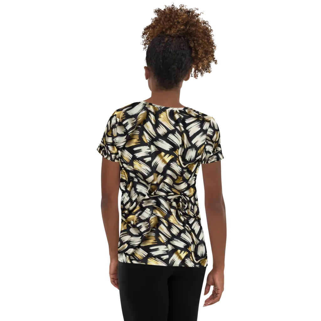 Gilded Gesture on Women's Athletic T-Shirt — Back