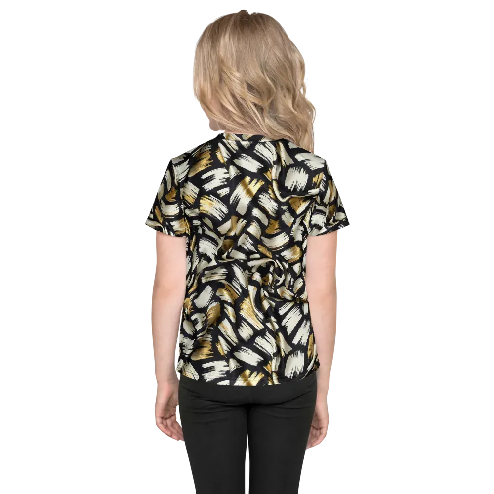 Gilded Gesture on Kids Crew Neck T-Shirt — Back