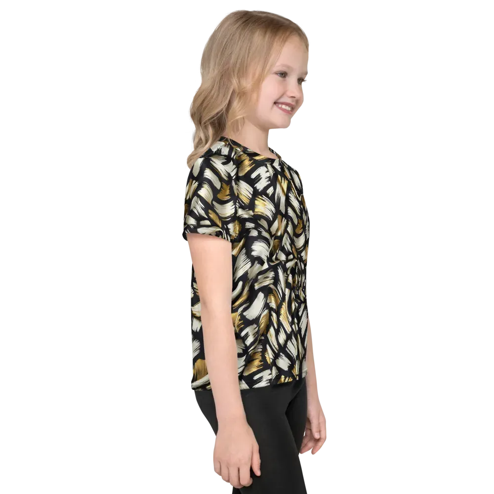 Gilded Gesture on Kids Crew Neck T-Shirt — Right