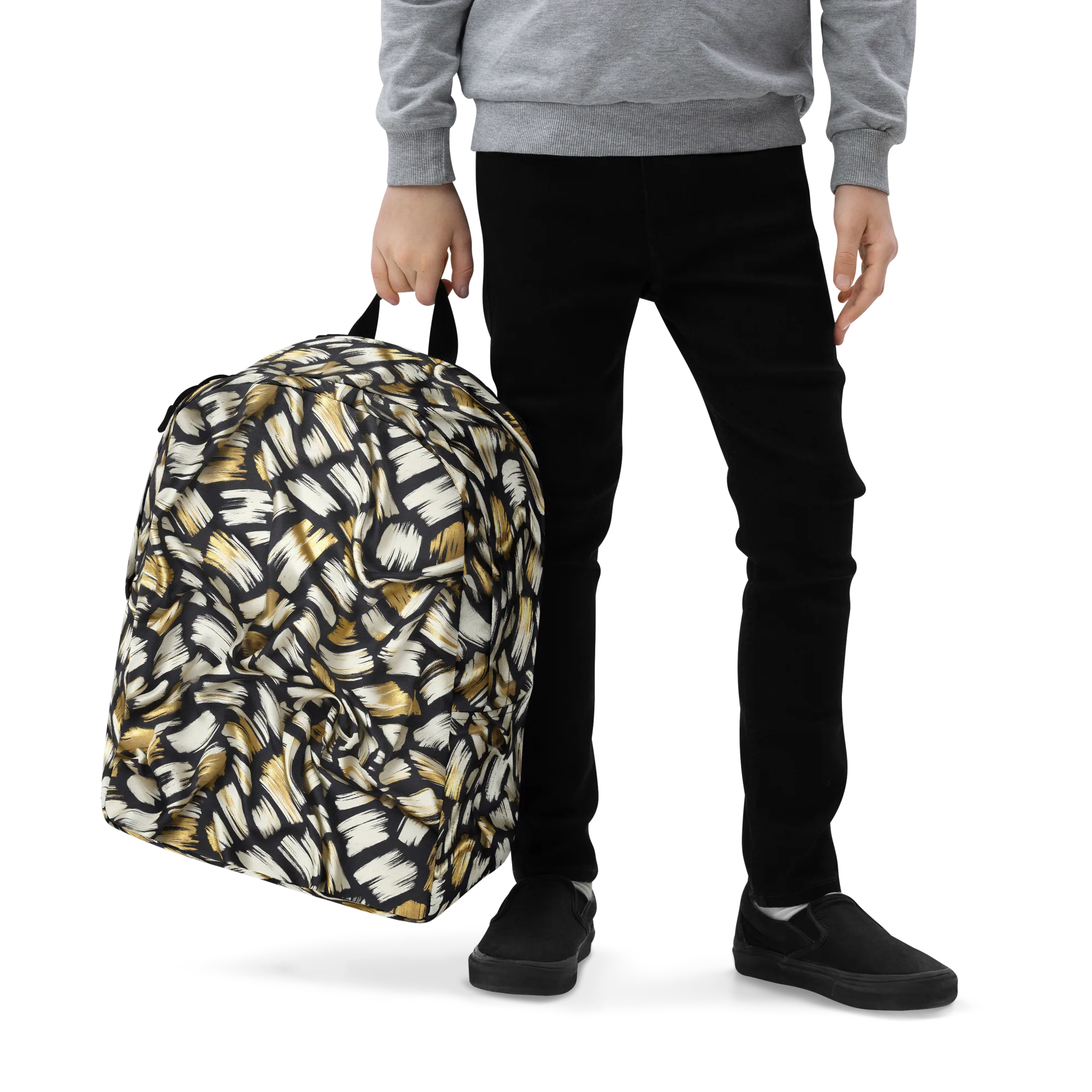 Gilded Gesture on Minimalist Backpack — Zoomed-in