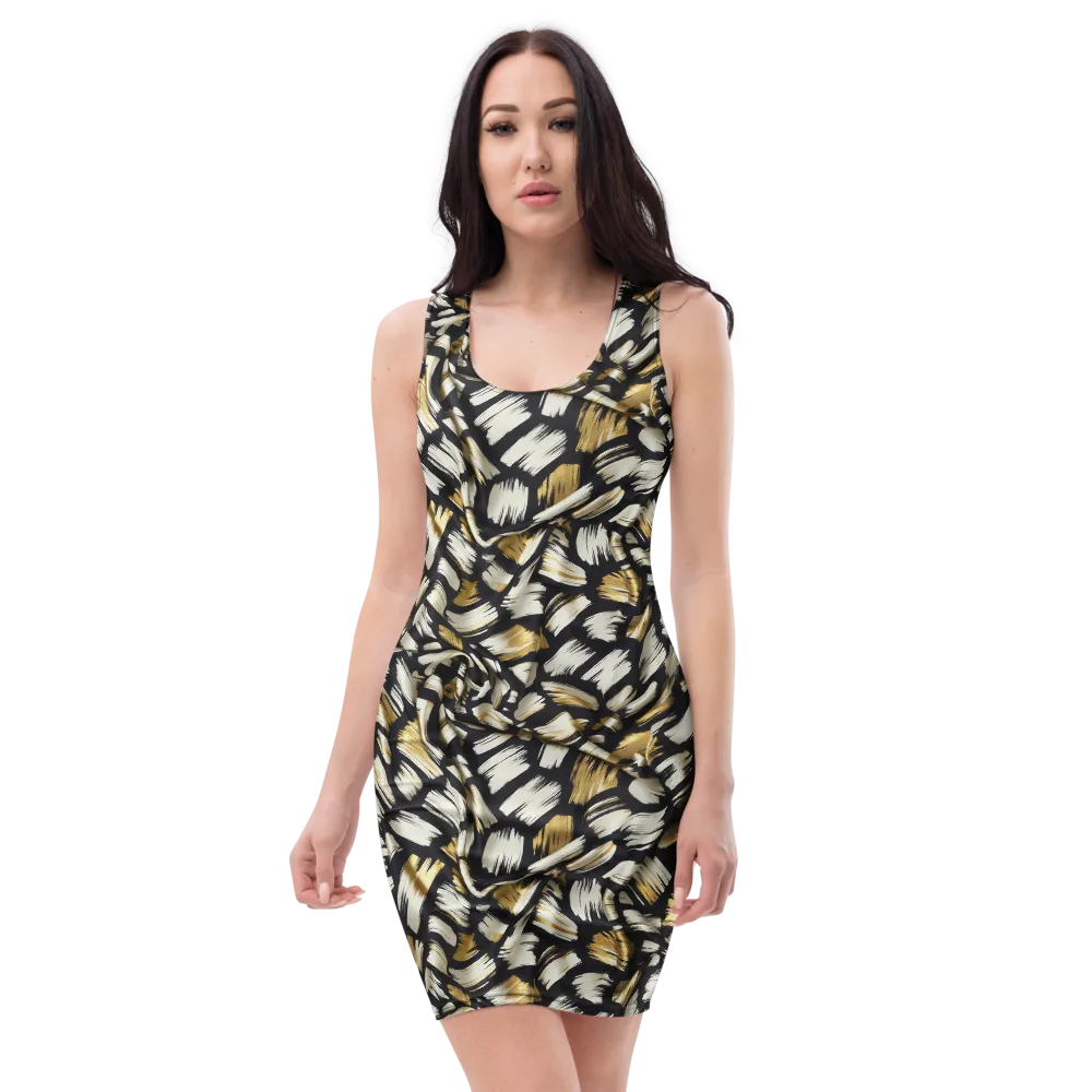 Gilded Gesture on Bodycon Dress — Front