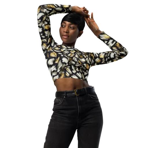 Gilded Gesture on a Long Sleeve Crop Top