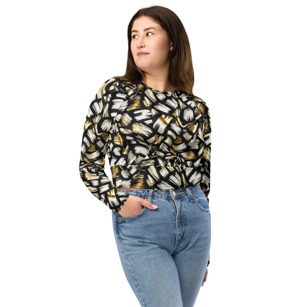 Gilded Gesture on Long Sleeve Crop Top — Front