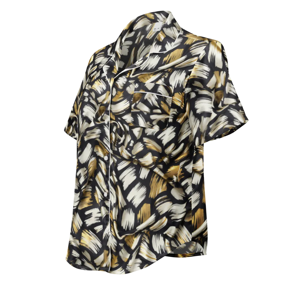 Gilded Gesture on Women's Short Sleeve Pajama Top — Left Front