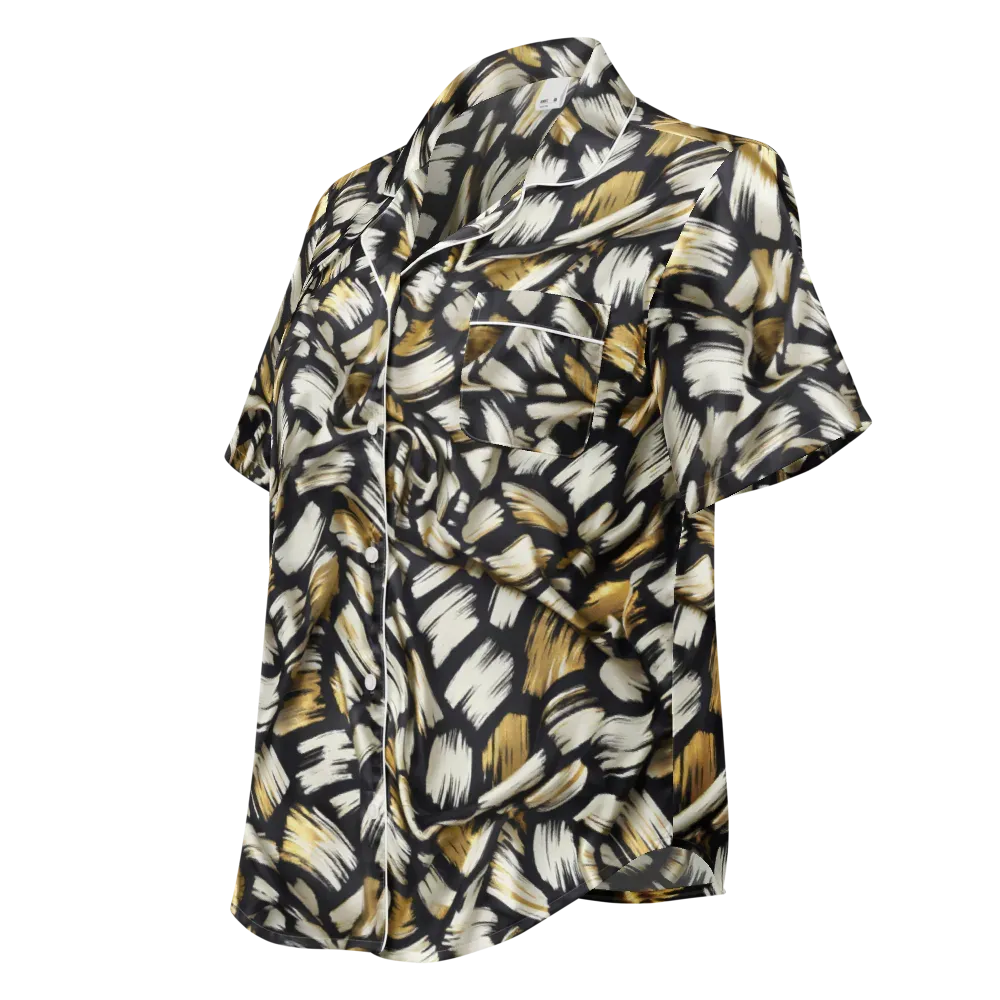 Gilded Gesture on Women's Short Sleeve Pajama Top — Left Front