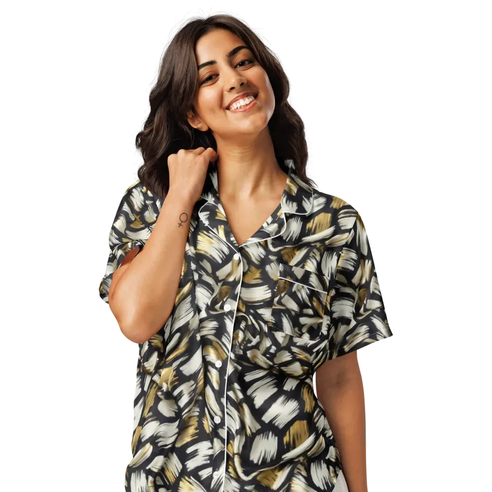 Gilded Gesture on Women's Short Sleeve Pajama Top — Front