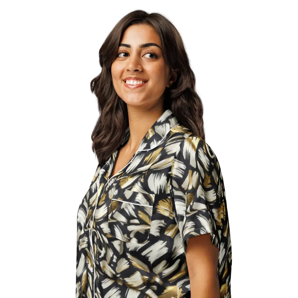 Gilded Gesture on Women's Short Sleeve Pajama Top — Left Front