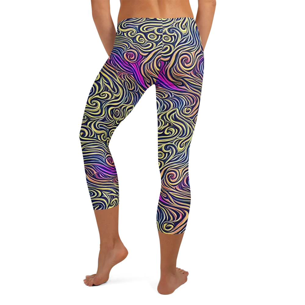 Velvet Whirlpool on Capri Leggings — Back
