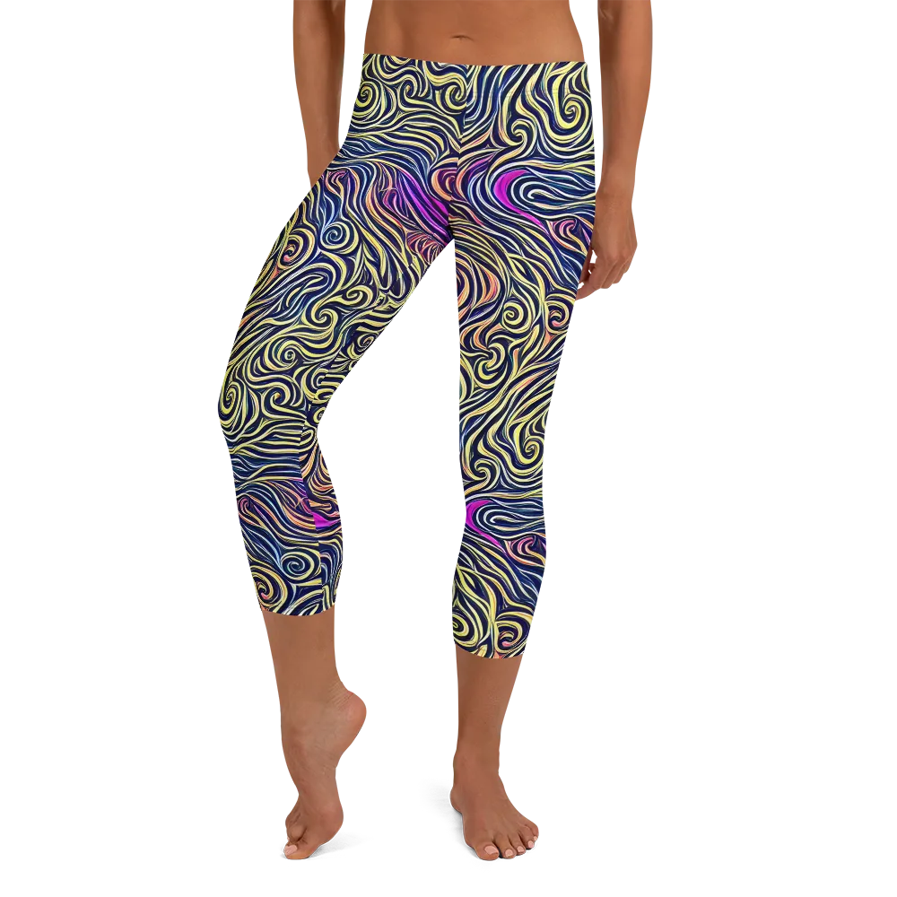 Velvet Whirlpool on Capri Leggings — Front