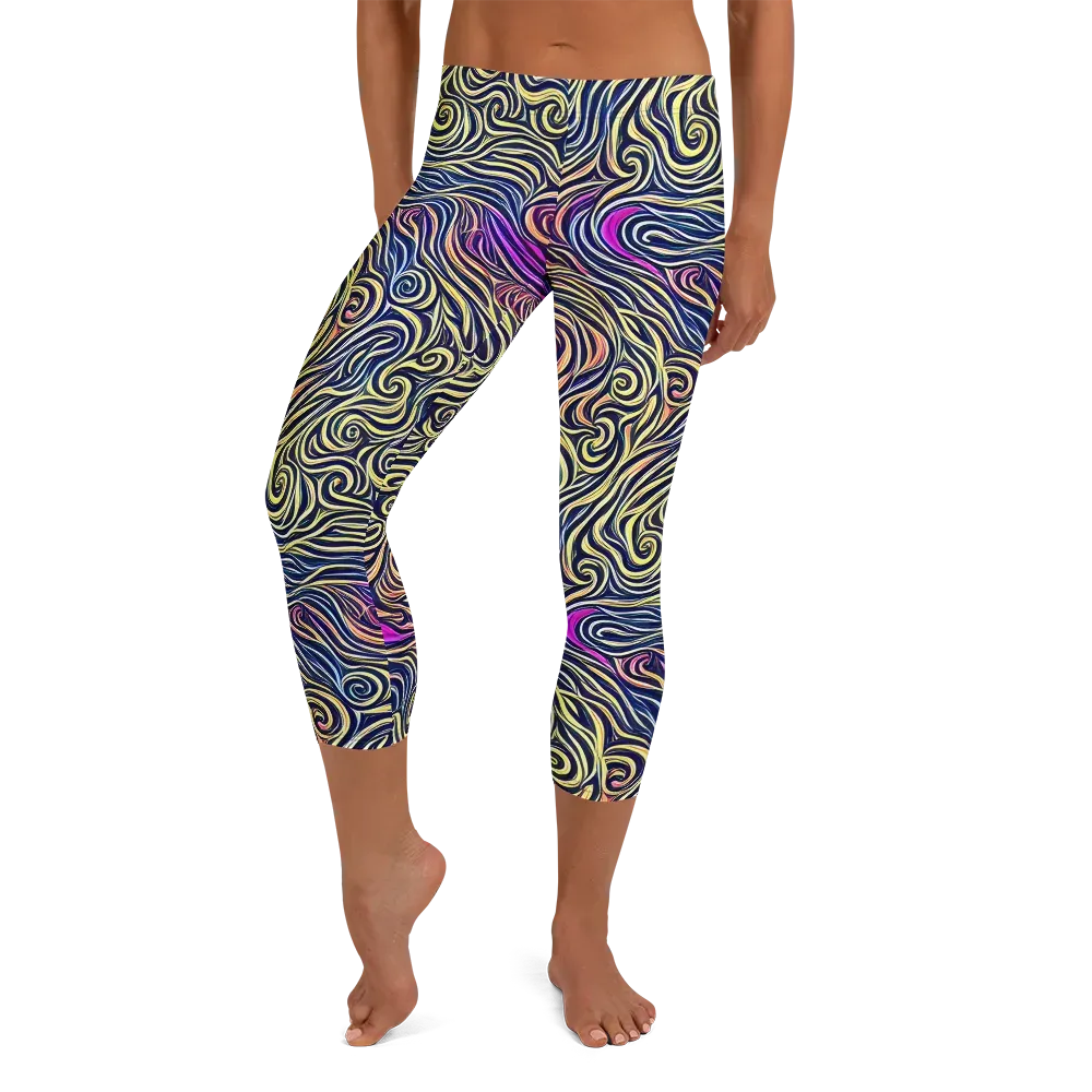 Velvet Whirlpool on Capri Leggings — Front