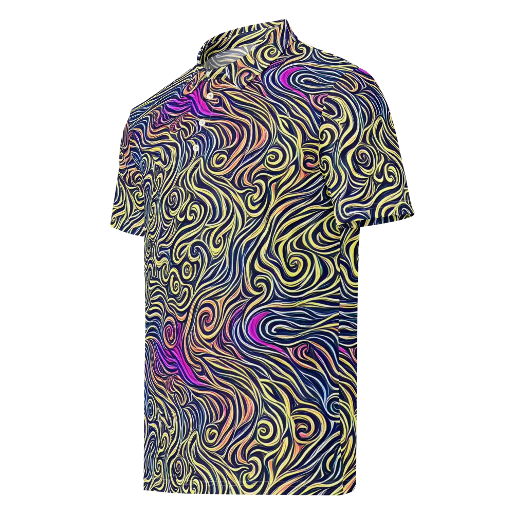 Velvet Whirlpool on Men's Slim Fit Polo Shirt — Left Front