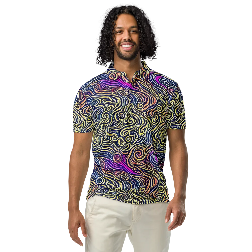 Velvet Whirlpool on Men's Slim Fit Polo Shirt — Front