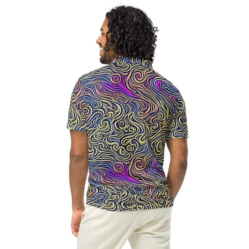 Velvet Whirlpool on Men's Slim Fit Polo Shirt — Back