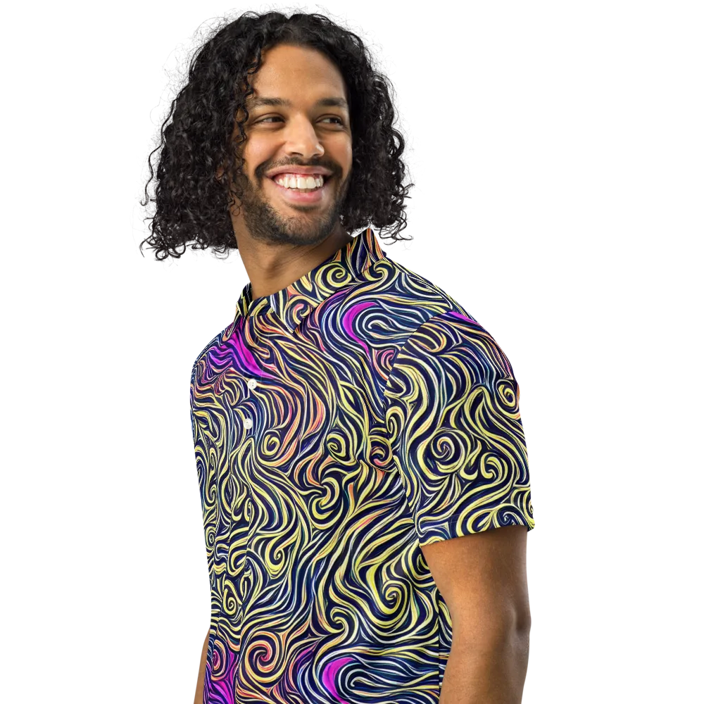 Velvet Whirlpool on Men's Slim Fit Polo Shirt — Left Front