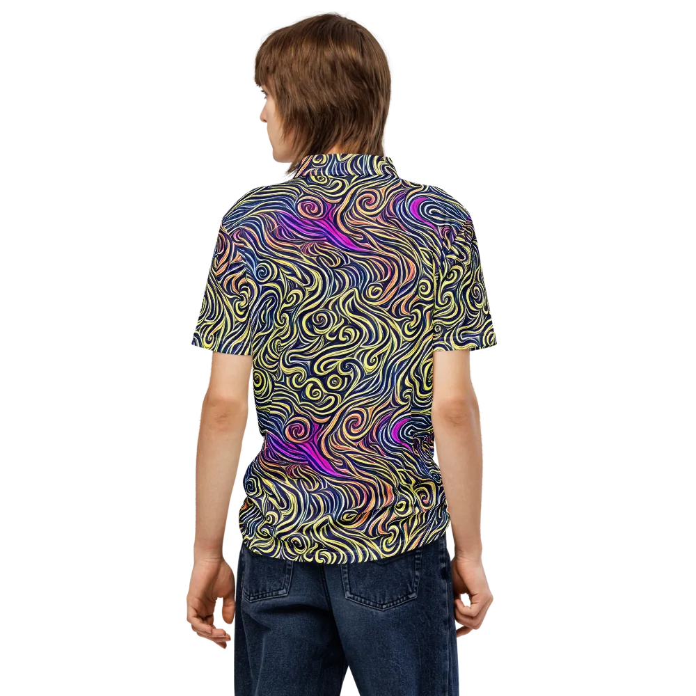 Velvet Whirlpool on Men's Slim Fit Polo Shirt — Back