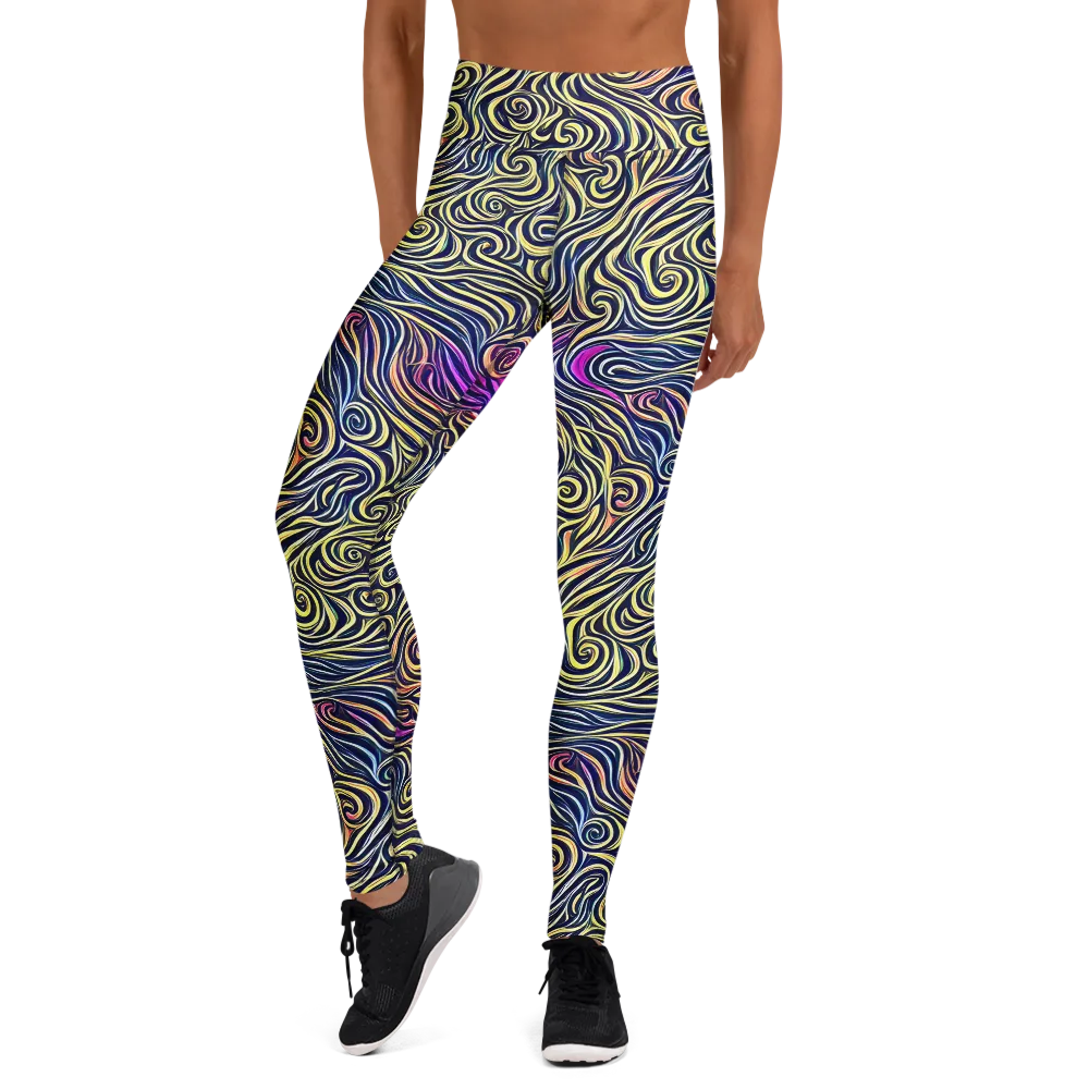 Velvet Whirlpool on Yoga Leggings — Front