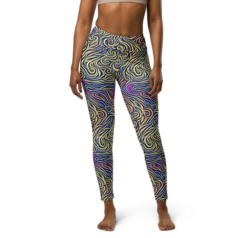 Velvet Whirlpool on Yoga Leggings — Front